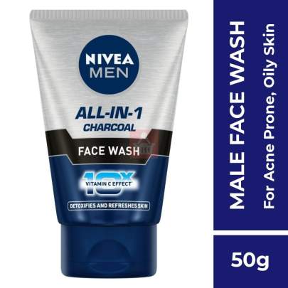 NIVEA MEN ALL IN 1 CHARCOAL  FACE WASH 50G