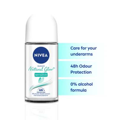 NIVEA DEODORANT NATURAL GLOW SENSITIVE 25ML