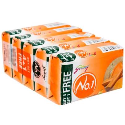 GODREJ NO . 1 SANDAL TURMERIC SOAP  ( 5 * 100GM )