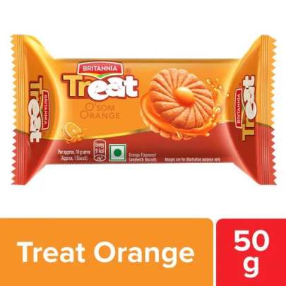 BRITANNIA TREAT ORANGE CREME Biscuits , 51GM