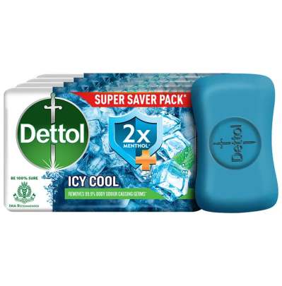 DETTOL ICY COOL BATHING SOAP ( 4 UNITS 600GM ) 