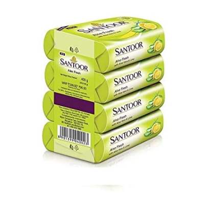 SANTOOR LIME & ALOE VERA ( 4 UNITS  OF 100GM ) 