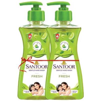 SANTOOR GENTLE HAND WASH FRESH 200ML + 200ML FREE 