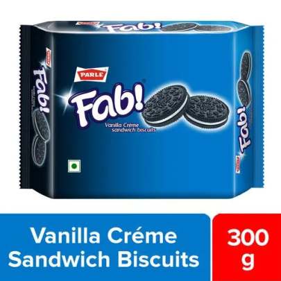 PARLE FAB VANILLA CREME BISCUITS 300GM 