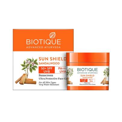 BIOTIQUE ADVANCED AYURVEDA SUN SHIELD SANDALWOOD SUNSCREEN CREAM 50G