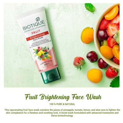 BIOTIQUE ADVANCED AYURVEDA FRUIT BRIGHTENING FACE WASH 100ML