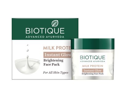 BIOTIQUE ADVANCED AYURVEDA MILK PROTEIN INSTANT GLOW BRIGHTENING FACE PACK 50G