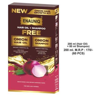 ENAUNIQ ONION  HAIR OIL+ SHAMPOO FREE   200ML