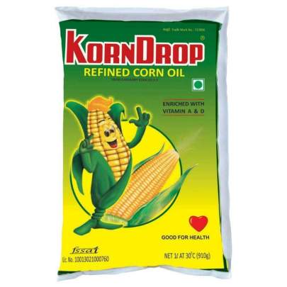 ASHWIN KORNDROP REFINED CORN OIL -1 LTR POUCHES