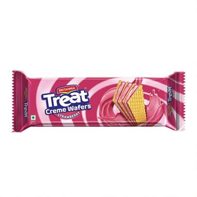 BRITANNIA TREAT CREME WAFERS STRAWBERRY 75G