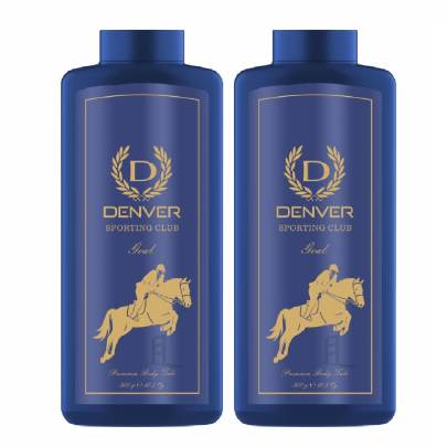  DENVER Goal Talc - 300GM Each (Pack of 2) | Scented Talcum Powder for Men