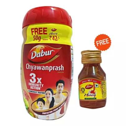 Dabur Chyawanprash 3x Immunity Action Clinically Tested , 500 g with free Honey 50 g