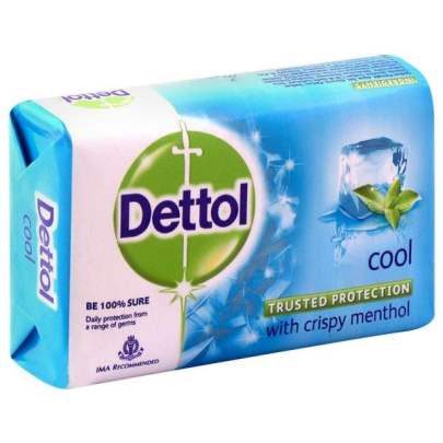 Dettol Cool Soap with Crispy Menthol and 99.9 percentage body odour causing germs (4 x 45gm)