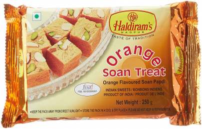 HALDIRAMS ORANGE SOAN TREAT SOAN PAPDI 250GM