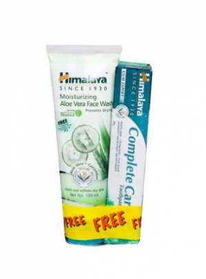 HIMALAYA MOISTURIZING ALOE VERA FACE WASH+COMPALET CARE TOOTHPASTE FREE