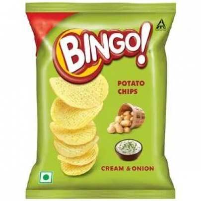 ITC BINGO POTATO CHIPS CREAM AND ONION 25G