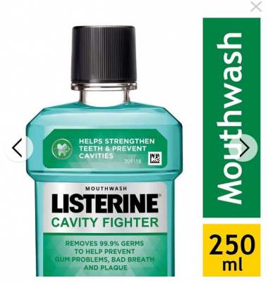 JOHNSONS LISTERINE CAVITY FIGHTER MOUTHWASH 250ML