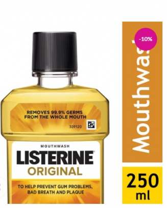 JOHNSONS LISTERINE ORIGINAL MOUTHWASH 250ML