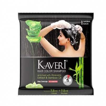 KAVERI HAIR COLOR SHAMPOO  NATURAL BLACK MRP 20