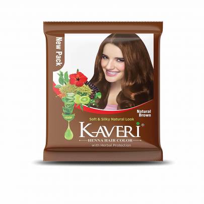 KAVERI HENNA HAIR COLOR  NATURAL BROWN  MRP 10
