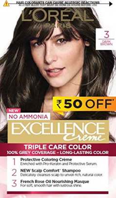 LOREAL EXC 3 DARK BROWN. RS 50 OFF