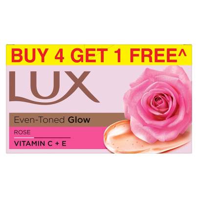 LUX EVEN-TONED GLOW ROSE VITAMIN C+E 100g*(4+1)