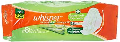 P AND G WHISPER CHICE ALOE COTTONY SOFT REGULAR 7 PADS