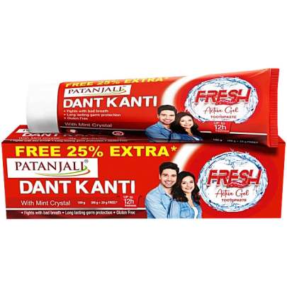 Patanjali Dant Kanti Fresh Active Gel Toothpaste with Mint Crystal 45g