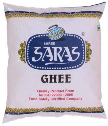 Saras  agmark  Ghee 500 ml pouch.