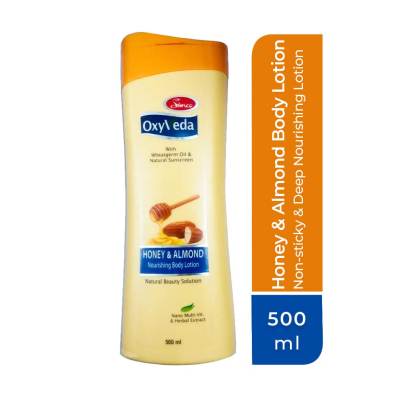 Simco Oxyveda Honey & Almond Nourishing Body Lotion, 500 ml | Deep Absorbing Body Lotion | Best Body Lotion for Women & Men