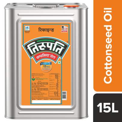 TIRUPATI REFINED COTTONSEED OIL (15 LTR Tin)