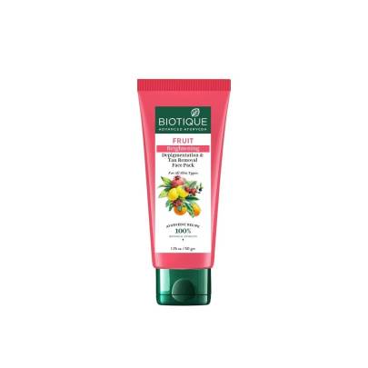 biotique fruit brightening depigmentation &  tan removal face pack 50g